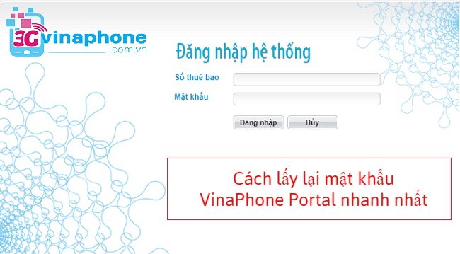 lấy lại mật khẩu VinaPhone Portal