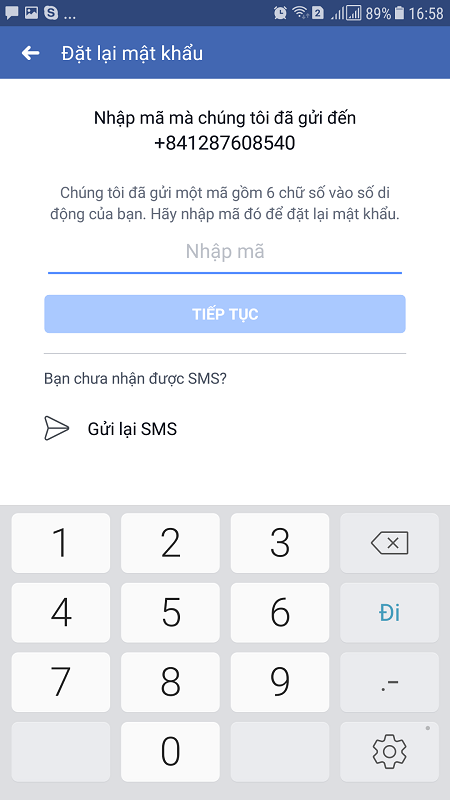 cach lay lai password facebook bang dien thoai