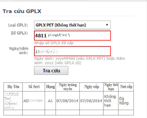 cach tra cuu giay phep lai xe online