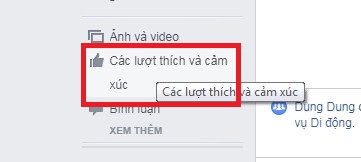 xem lai cac luot da thich tren facebook bang pc