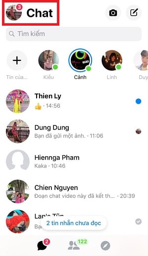 xem lai story tren Messenger