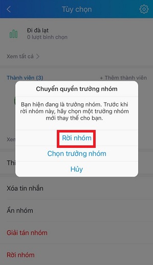 roi khoi nhom zalo tren dien thoai sieu de