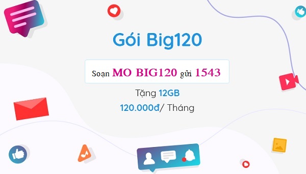Gói cước BIG120 VinaPhone Gói cước BIG120 VinaPhone