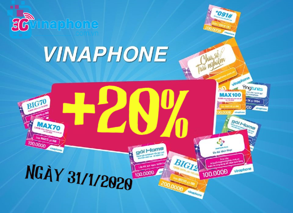 khuyen mai nap tien vinaphone 31/1/2020 khuyen mai nap tien vinaphone