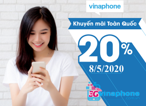 khuyen mai nap tien vinaphone 20%