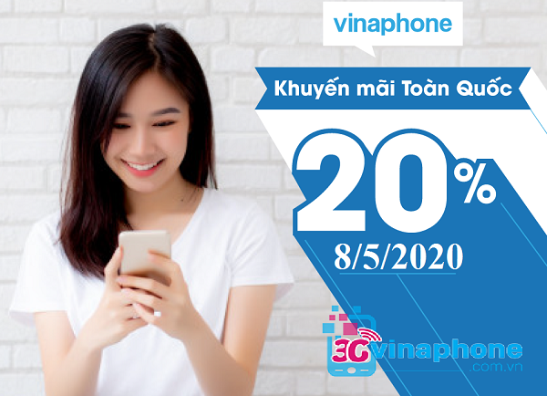 khuyen mai nap tien vinaphone 20% toan quoc khuyen mai nap tien vinaphone 20%