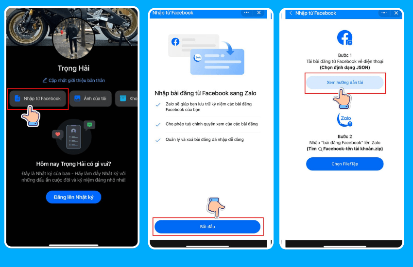 cach chuyen bai viet tu facebok sang zalo