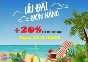 VinaPhone khuyến mãi 20% vào ngày 26/6/2020