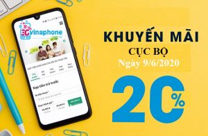 VinaPhone khuyến mãi 20% vào ngày 9/6/2020