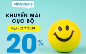 VinaPhone khuyến mãi 20% vào ngày 21/7/2020