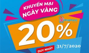 VinaPhone khuyến mãi 20% vào ngày 31/7/2020