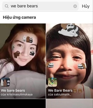 chup anh tren instagram co sticker gau sieu de