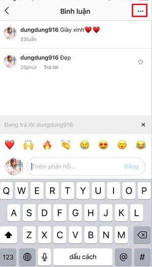 xoa binh luan cua minh tren instagram don gian