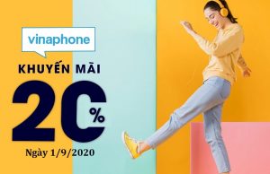 VinaPhone khuyến mãi 20% vào ngày 1/9/2020