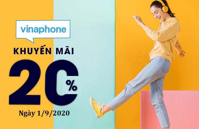 VinaPhone khuyến mãi 20% vào ngày 1/9/2020