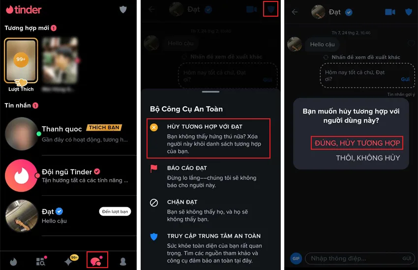 Cach huy tuong hop tren Tinder