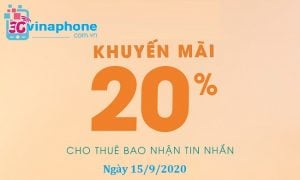 VinaPhone khuyến mãi 20% vào ngày 15/9/2020