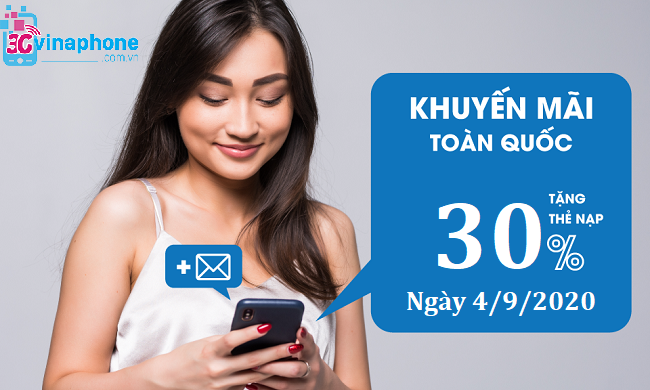 VinaPhone khuyến mãi 30% vào ngày 4/9/2020