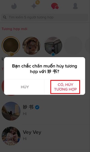 Cac buoc xoa tin nhan tren tinder