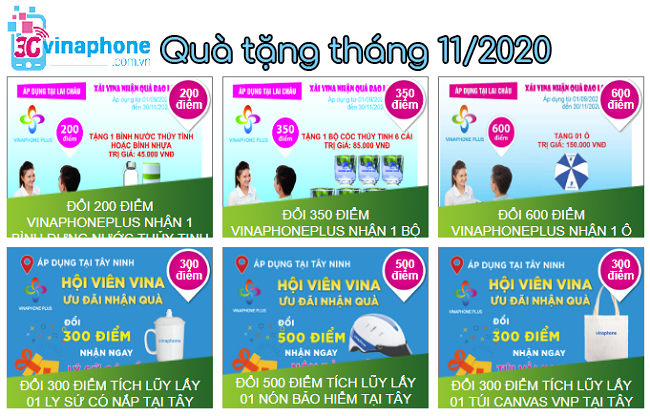 Khuyến mãi tặng quà VinaPhone Plus tháng 11/2020