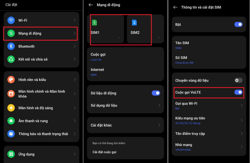Bat cuoc goi VoLTE tren Oppo