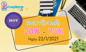 vinaphone khuyen mai 20 den 70 vao ngay 22 1 2021