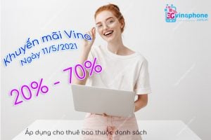 Khuyến mãi VinaPhone 20% - 70%