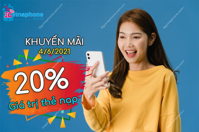 Khuyến mãi 20% thẻ nạp VinaPhone 