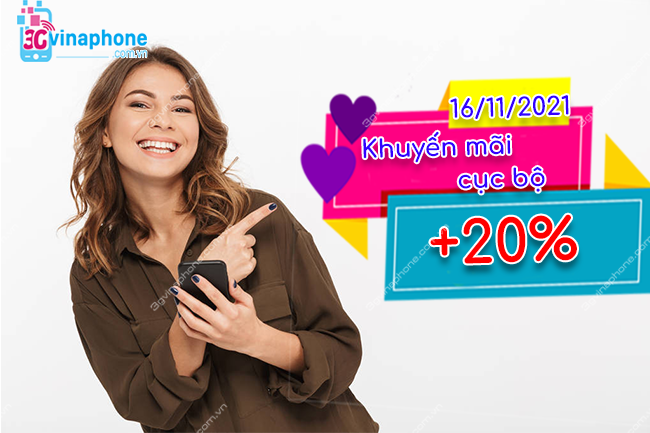 Khuyến mãi cục bộ VinaPhone 20%