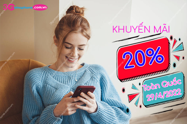 Khuyến mãi VinaPhone 20%