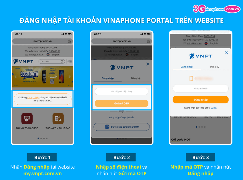 dang nhap tai khoan vinaphone portal tren website