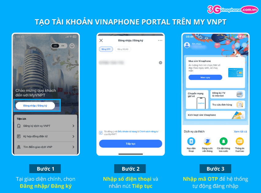 tao tai khoan vinaphone portal tren my vnpt