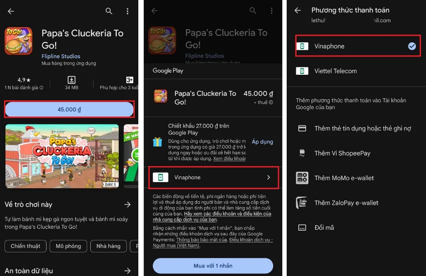 Cach thanh toan Google Play bang sim Vina