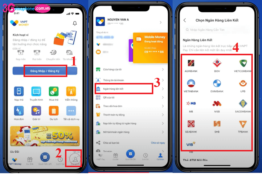 lien ket ngan hang voi vnpt money 