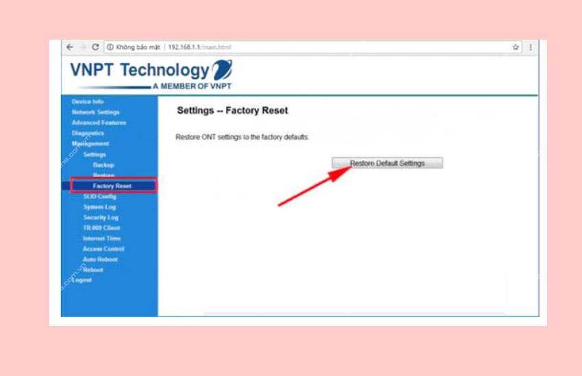 Reset Modem VNPT xong khong vao duoc mang