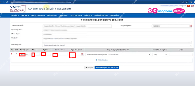 cach huy hoa don dien tu vnpt theo tt78