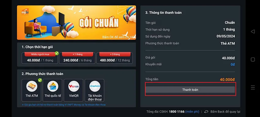 Thanh toan goi cuoc MyTV