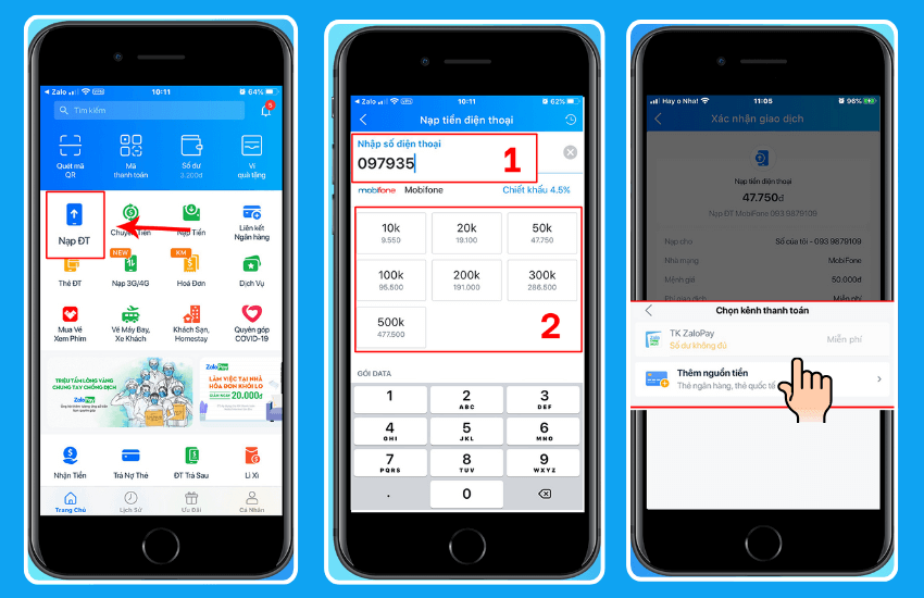 nap tien dien thoai zalopay