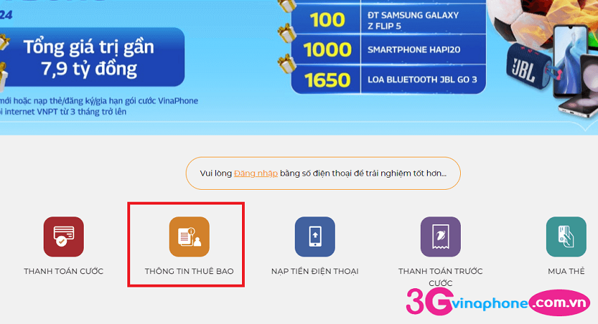 thay doi thong tin thue bao vinaphone online