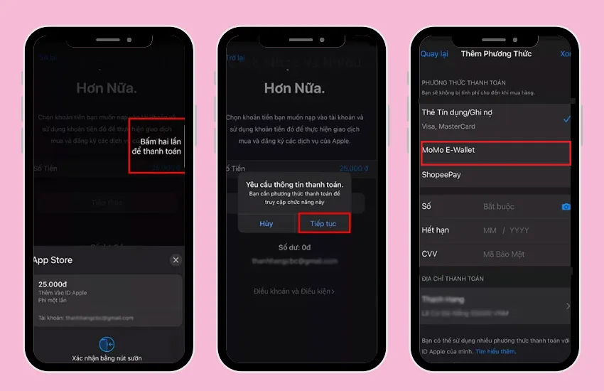 Nạp tiền từ MoMo vào ID Apple