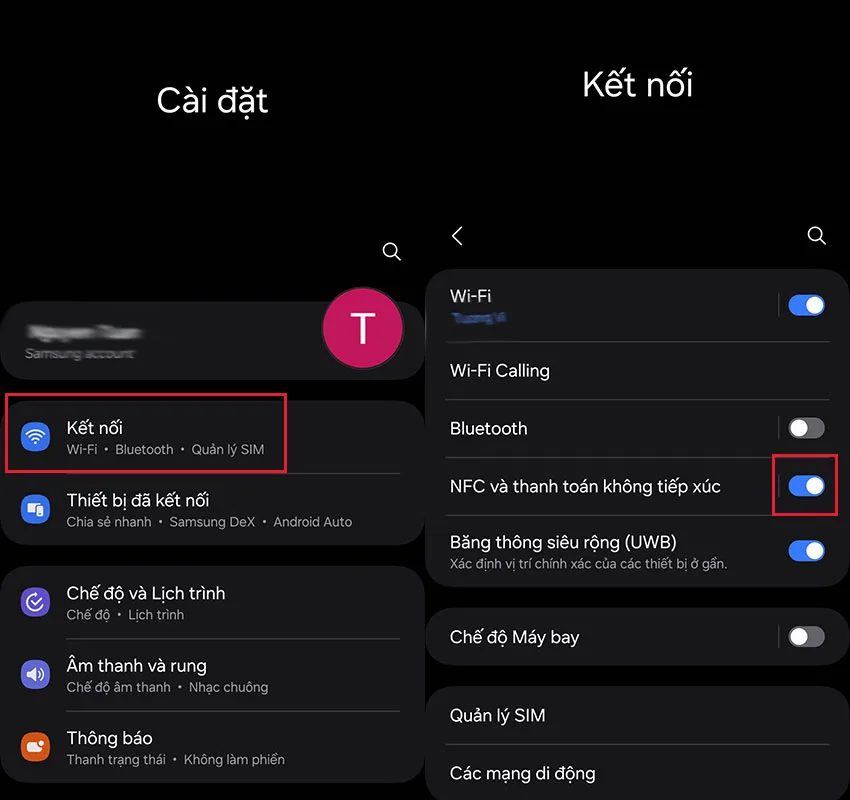 cach bat nfc tren samsung