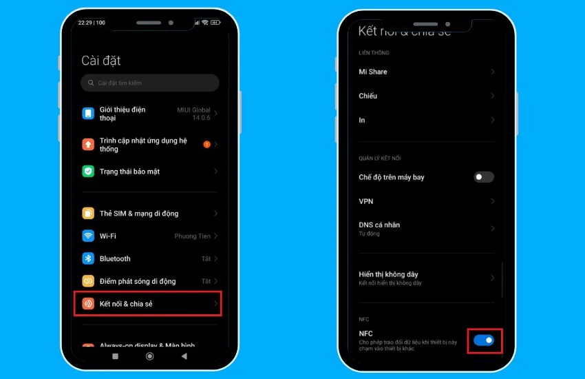 cach bat nfc tren xiaomi